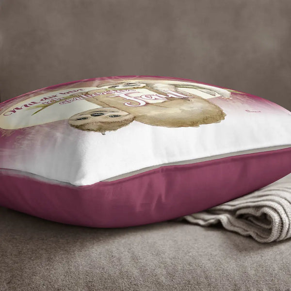 Faultier sloth Mit Dir bin ich am liebsten Faul Kissen pillow Sunnywall® Sunnywall