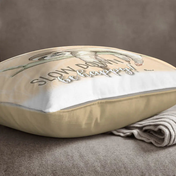 Faultier sloth slow down - be happy Kissen pillow Sunnywall® Sunnywall