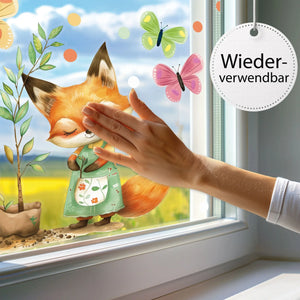 Fensterbild | Fuchs im Frühlingsgarten Sunnywall