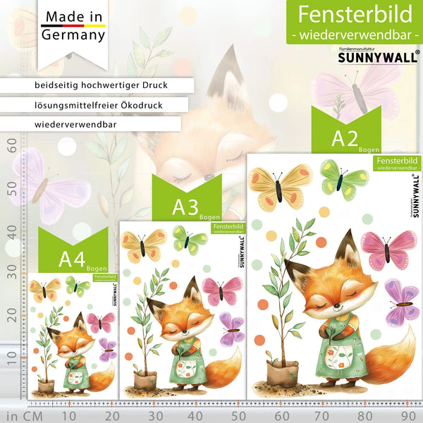 Fensterbild | Fuchs im Frühlingsgarten Sunnywall