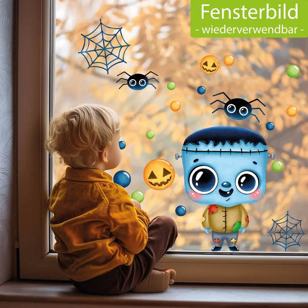 Fensterbild | Halloween Frankenstein| Fenster Dekoration Sunnywall
