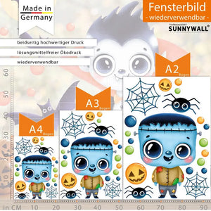 Fensterbild | Halloween Frankenstein| Fenster Dekoration Sunnywall