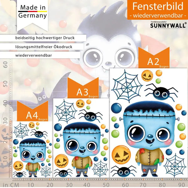 Fensterbild | Halloween Frankenstein| Fenster Dekoration Sunnywall