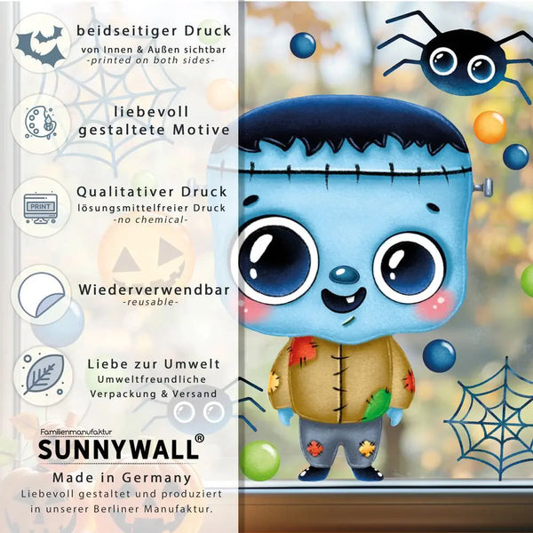 Fensterbild | Halloween Frankenstein| Fenster Dekoration Sunnywall