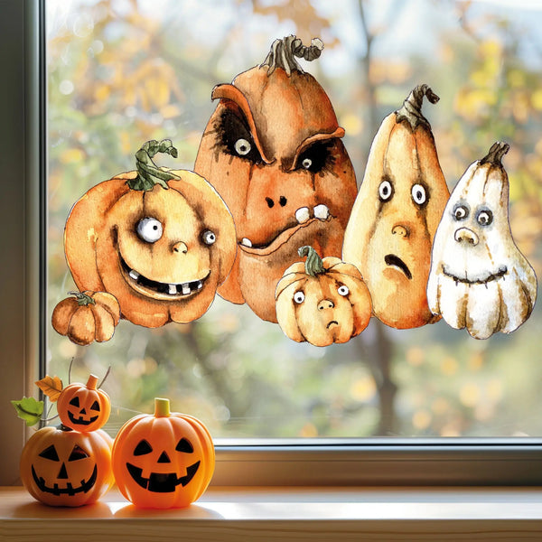 Fensterbild | Halloween Gruselige Kürbisse | Fenster Dekoration Sunnywall