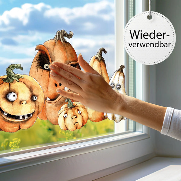 Fensterbild | Halloween Gruselige Kürbisse | Fenster Dekoration Sunnywall