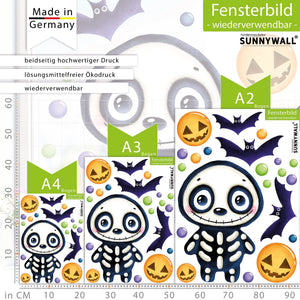 Fensterbild | Halloween Skelett | Fenster Dekoration Sunnywall