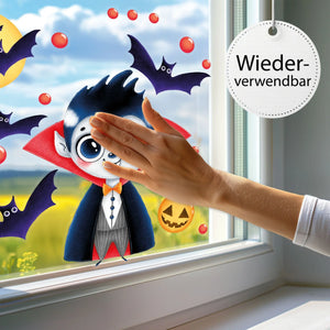 Fensterbild |  Halloween Vampir Dracula | Fenster Dekoration Sunnywall