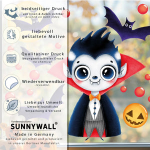 Fensterbild |  Halloween Vampir Dracula | Fenster Dekoration Sunnywall