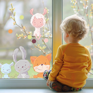 Fensterbild | Tiere Fuchs Hase Maus Schaf Sunnywall