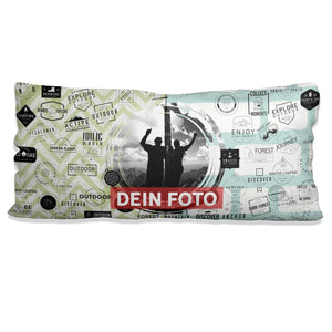 Fotokissen Camping Freizeit Abenteuer - Rahmen 80 x 40 cm Dein Foto/ Grafik Sunnywall