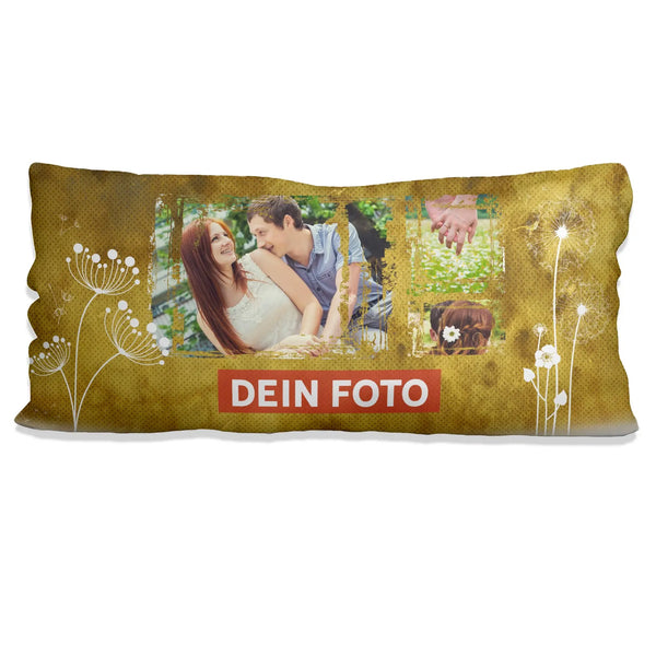Fotokissen Pusteblume gold - Rahmen 80 x 40 cm Dein Foto/ Grafik Sunnywall