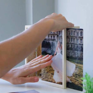 Fotolichtbox 20x20 cm mit eigenem Foto – Holzrahmen & LED-Beleuchtung Leuchtbox Sunnywall