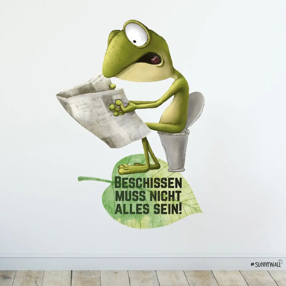 Frosch WC Spruch  - Wandtattoo Badezimmer Toilette Bad Spruch Sunnywall