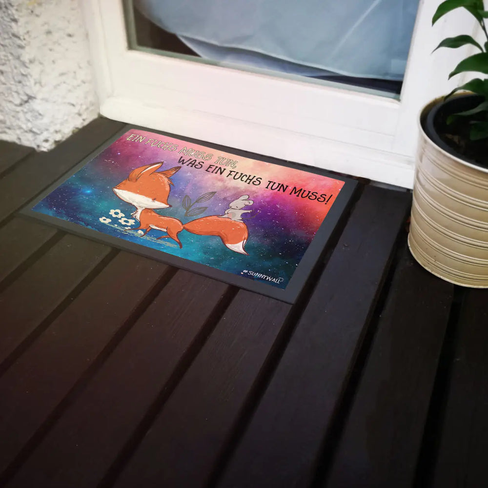 Fußmatte Ein Fuchs muss tun, was ein Fuchs tun muss 50 x 35, 60 x 40, 75 x 50 cm Sunnywall