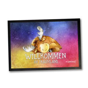 Fußmatte Elch Moose Willkommen im Traumland 50 x 35 cm, 60 x 40 cm, 75 x 50 cm Sunnywall