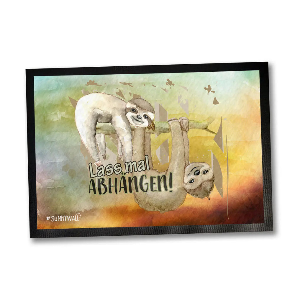 Fußmatte Faultier sloth - Lass mal zusammen abhängen 50 x 35, 60 x 40, 75 x 50 cm Sunnywall
