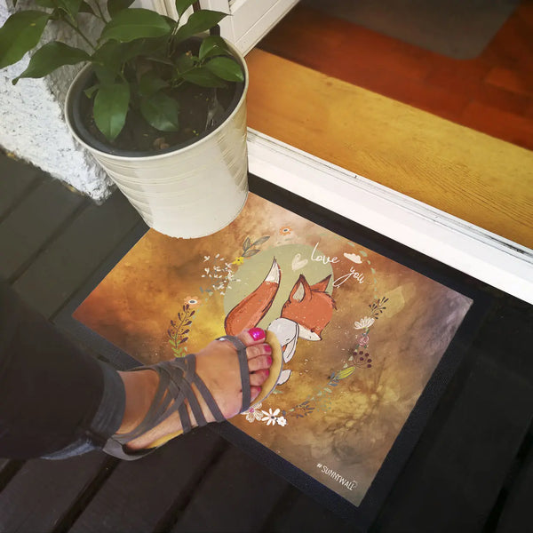 Fußmatte Fuchs Fox Hase Rabbit in love Sunnywall