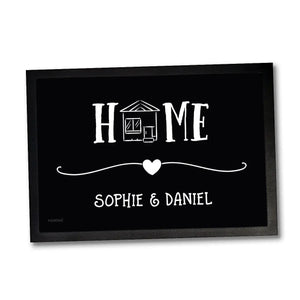 Fußmatte Home mit Wunschnamen personalisiert Sunnywall