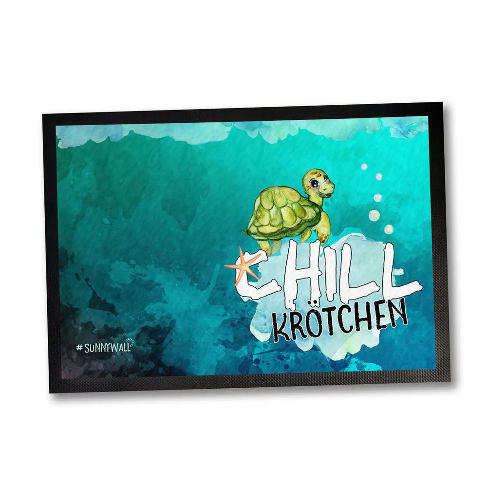 Fußmatte Schildkröte Trinchen - Chill Kröte 50 x 35, 60 x 40, 75 x 50 cm Sunnywall
