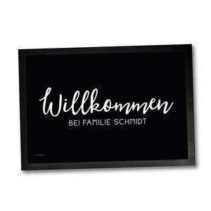 Fußmatte Willkommen Familie personalisiert mit Wunschnamen Sunnywall