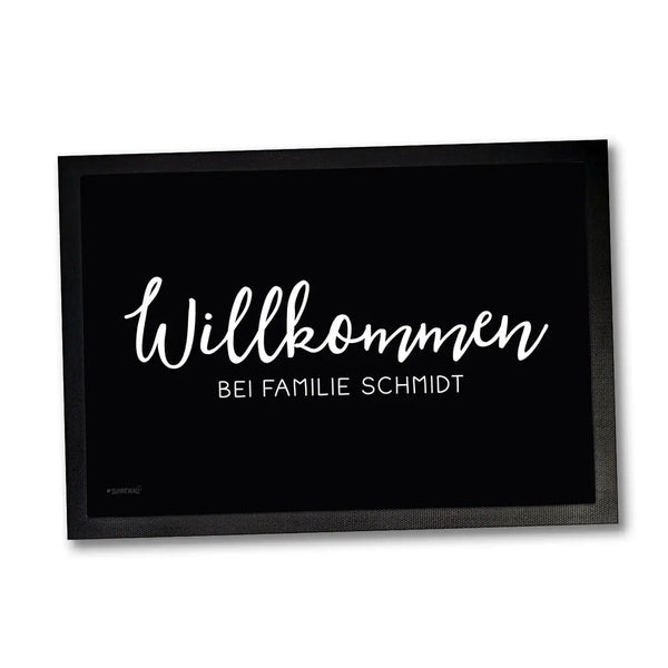 Fußmatte Willkommen Familie personalisiert mit Wunschnamen Sunnywall