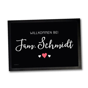 Fußmatte Willkommen bei mit Wunschnamen personalisiert Sunnywall