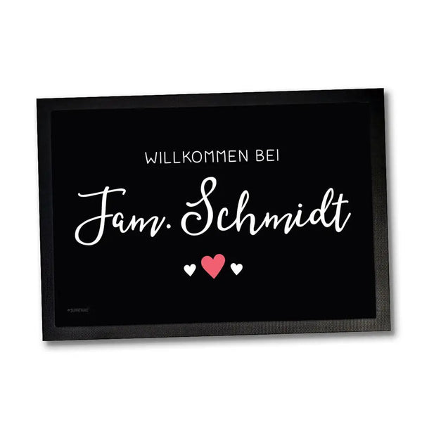 Fußmatte Willkommen bei mit Wunschnamen personalisiert Sunnywall