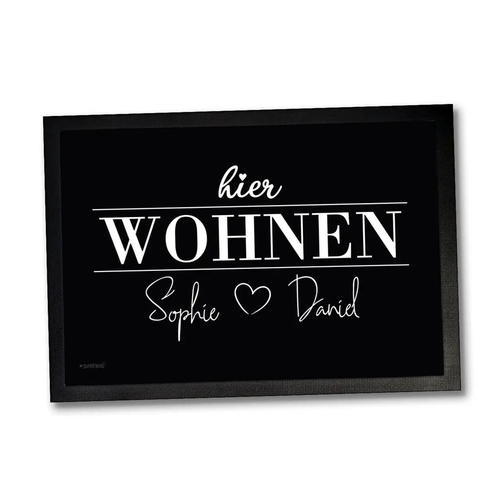 Fußmatte hier wohnen Wunschnamen personalisiert Sunnywall