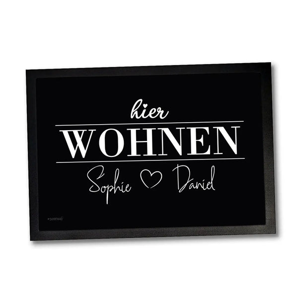 Fußmatte hier wohnen Wunschnamen personalisiert Sunnywall