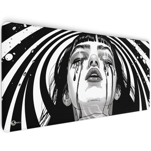 Gaming Mauspad XXL | Crying Girl - Black `n White | PREMIUM-DICKE 4 MM Sunnywall