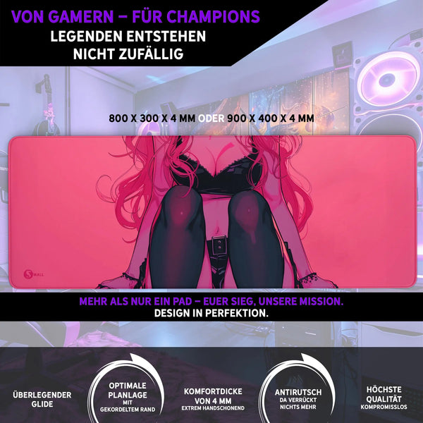 Gaming Mauspad XXL | Cute Girl | PREMIUM-DICKE 4 MM Sunnywall