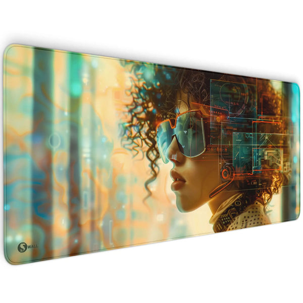 Gaming Mauspad XXL | Cyberpunk Lady | PREMIUM-DICKE 4 MM Sunnywall