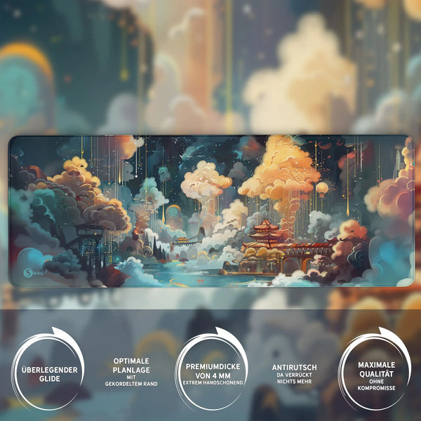 Gaming Mauspad XXL | Dreamy Asia - Verträumtes Asien | PREMIUM-DICKE 4 MM Sunnywall