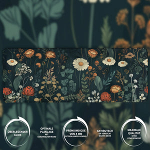 Gaming Mauspad XXL | Floral - Blumengarten | PREMIUM-DICKE 4 MM Sunnywall