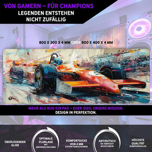Gaming Mauspad XXL | Formel 1 F1 Rennwagen | PREMIUM-DICKE 4 MM Sunnywall