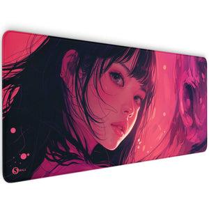 Gaming Mauspad XXL | Girl in Pink | PREMIUM-DICKE 4 MM Sunnywall