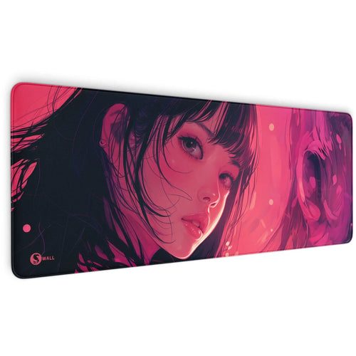 Gaming Mauspad XXL | Girl in Pink | PREMIUM-DICKE 4 MM Sunnywall