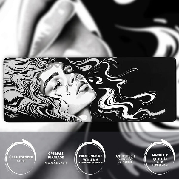 Gaming Mauspad XXL | Ink Girl | PREMIUM-DICKE 4 MM Sunnywall