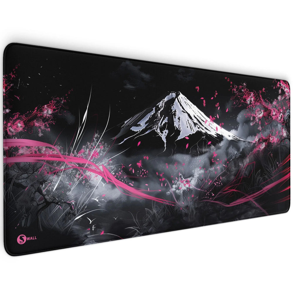Gaming Mauspad XXL | Japanese Mountain Sakura - Japanischer Berg mit Kirschblüten | PREMIUM-DICKE 4 MM Sunnywall
