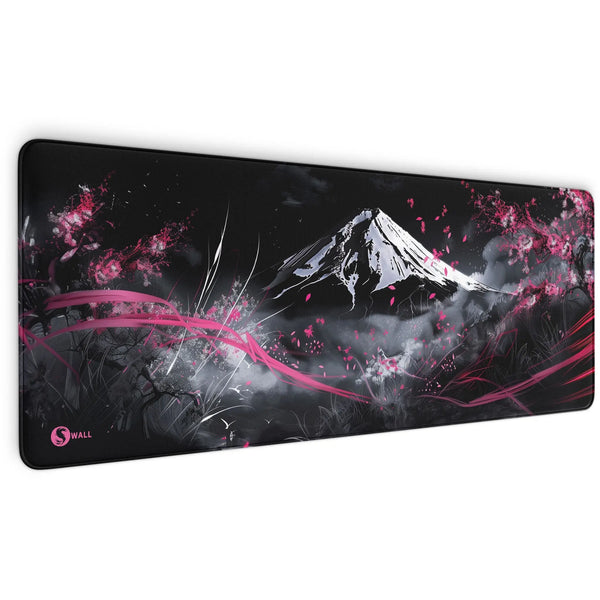 Gaming Mauspad XXL | Japanese Mountain Sakura - Japanischer Berg mit Kirschblüten | PREMIUM-DICKE 4 MM Sunnywall