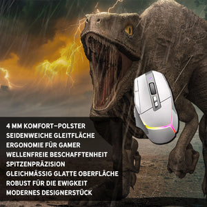 Gaming Mauspad XXL | Raptor Dinosaurier | PREMIUM-DICKE 4 MM Sunnywall