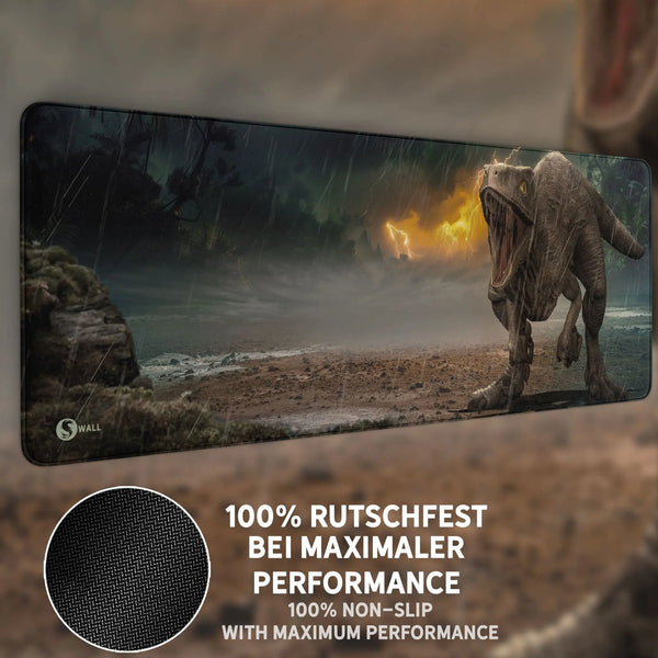 Gaming Mauspad XXL | Raptor Dinosaurier | PREMIUM-DICKE 4 MM Sunnywall