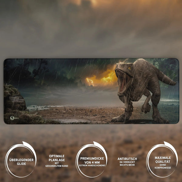Gaming Mauspad XXL | Raptor Dinosaurier | PREMIUM-DICKE 4 MM Sunnywall