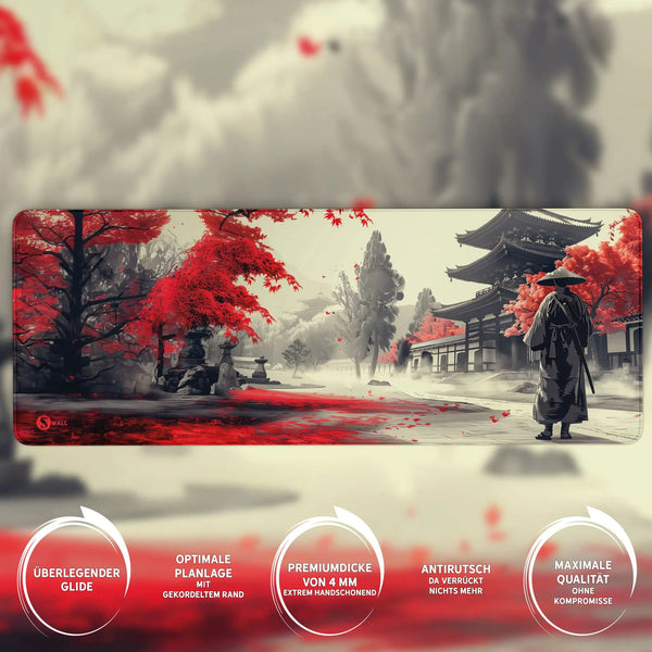 Gaming Mauspad XXL | Samurai Ronan Red  | PREMIUM-DICKE 4 MM Sunnywall