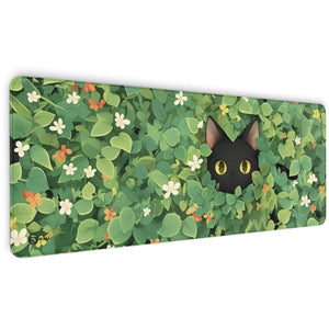 Gaming Mauspad XXL | Schwarze Katze LoFi | PREMIUM-DICKE 4 MM Sunnywall