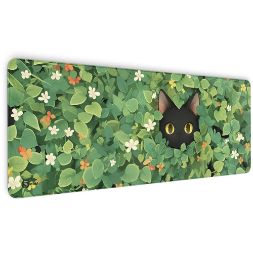 Gaming Mauspad XXL | Schwarze Katze LoFi | PREMIUM-DICKE 4 MM Sunnywall