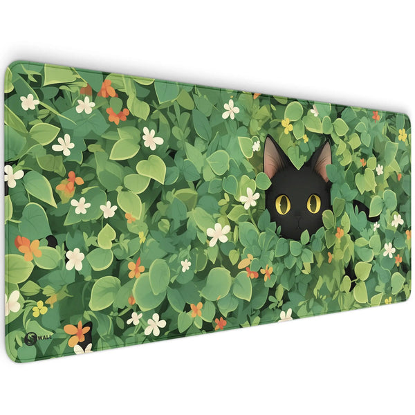Gaming Mauspad XXL | Schwarze Katze LoFi | PREMIUM-DICKE 4 MM Sunnywall