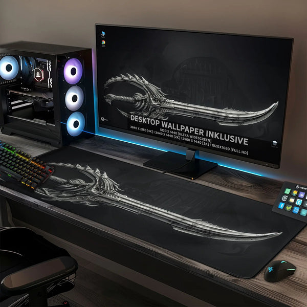 Gaming Mauspad XXL | Schwert | PREMIUM-DICKE 4 MM Sunnywall