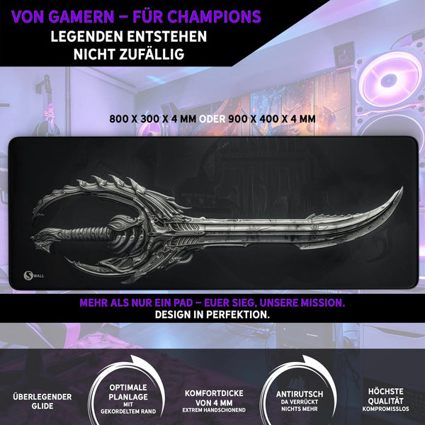 Gaming Mauspad XXL | Schwert | PREMIUM-DICKE 4 MM Sunnywall
